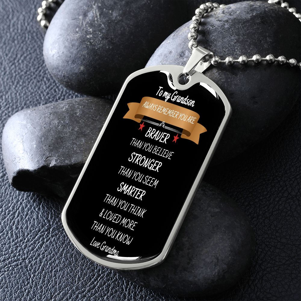 To My Grandson - Dog Tag Necklace