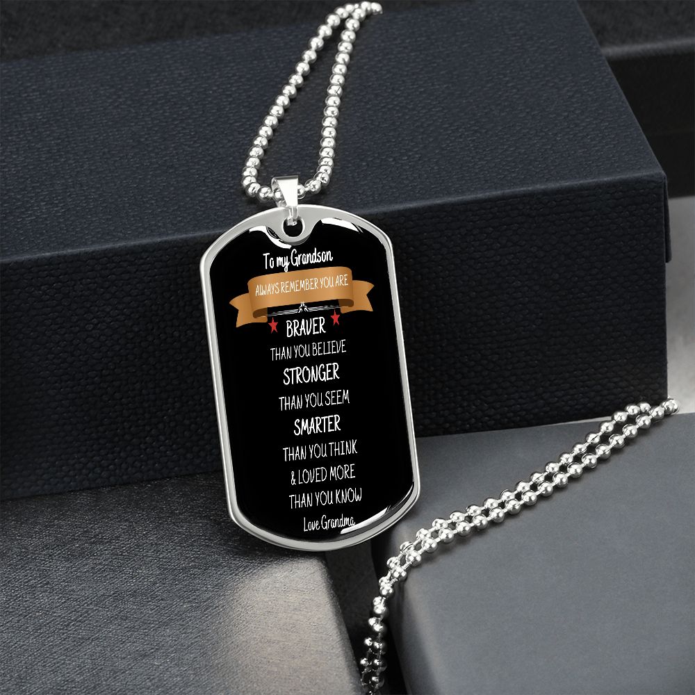 To My Grandson - Dog Tag Necklace