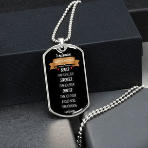 To My Grandson - Dog Tag Necklace