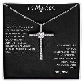 To My Son - Cross Pendant Necklace