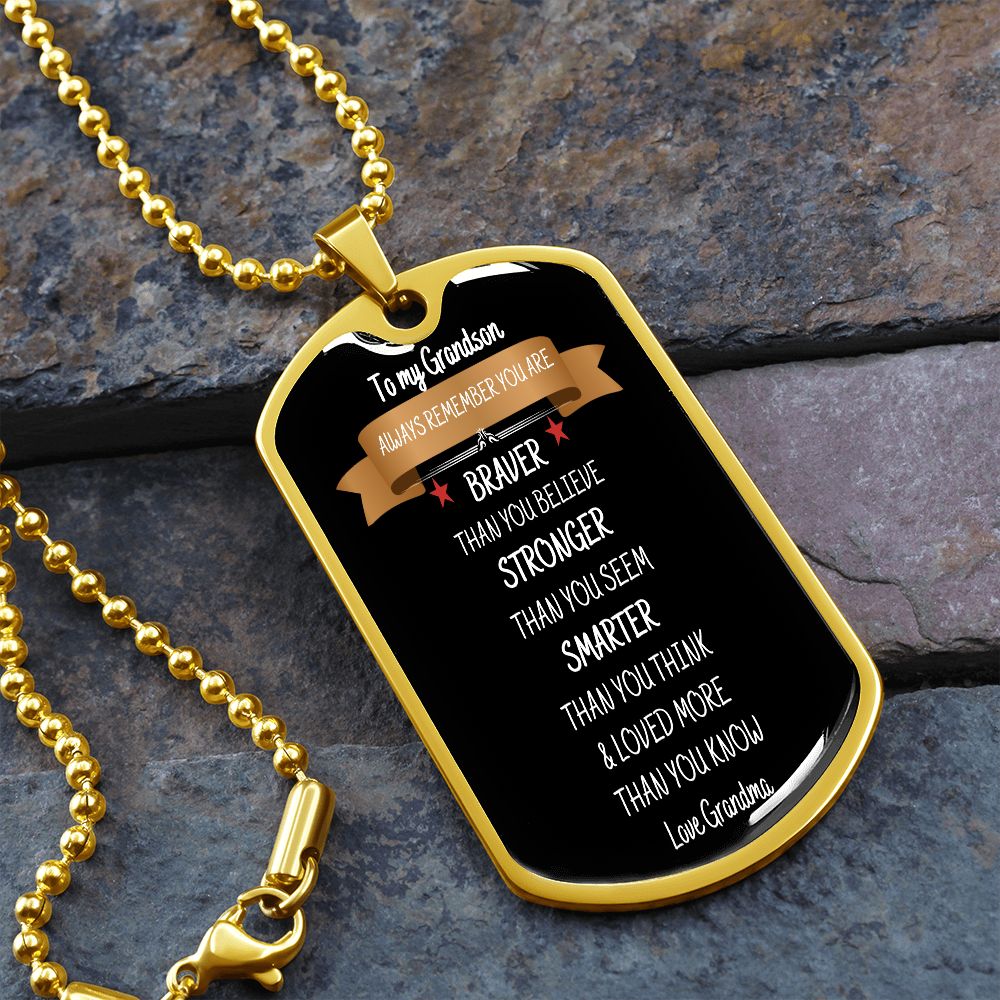 To My Grandson - Dog Tag Necklace