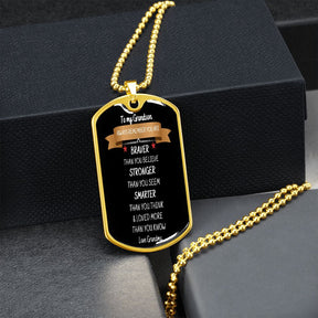 To My Grandson - Dog Tag Necklace