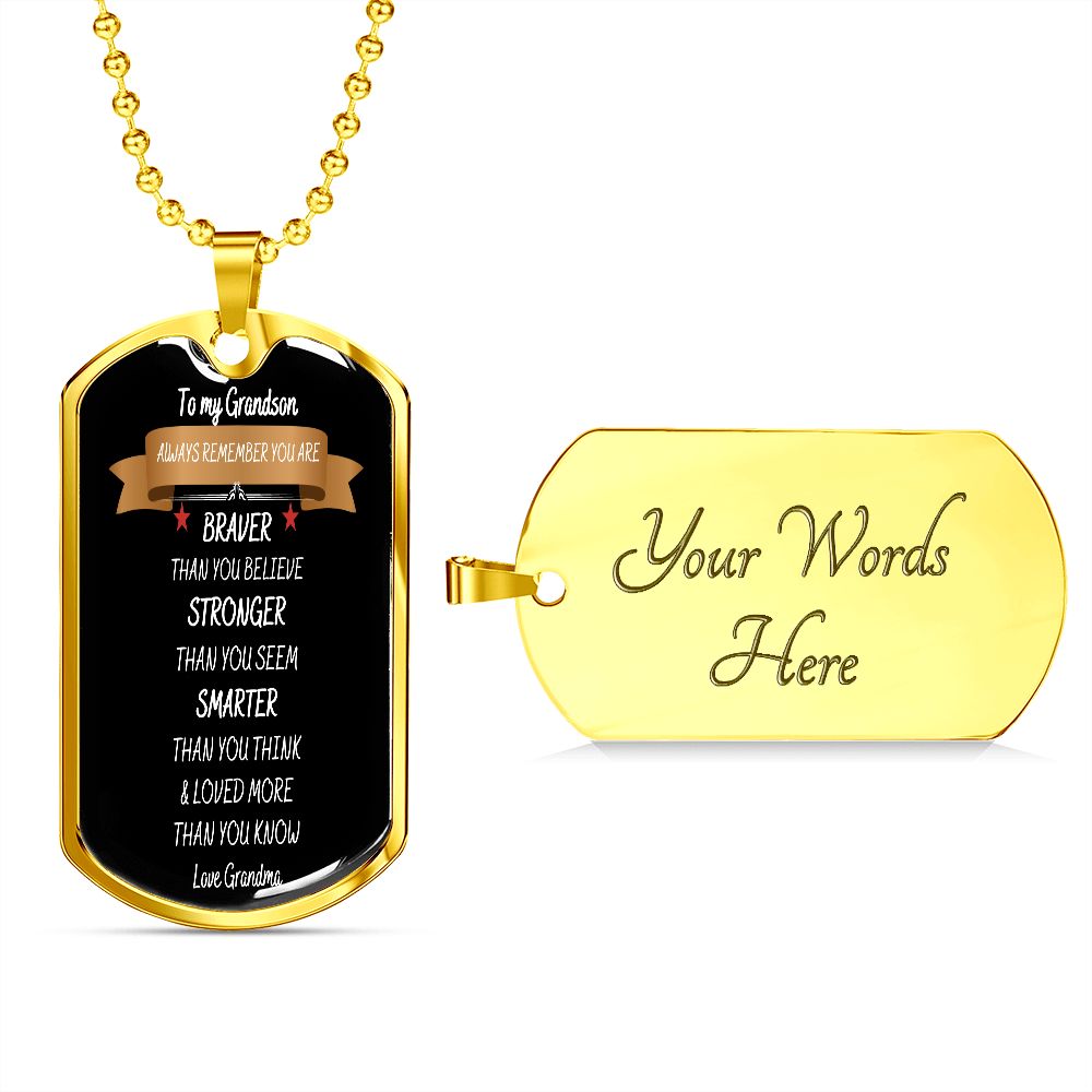 To My Grandson - Dog Tag Necklace