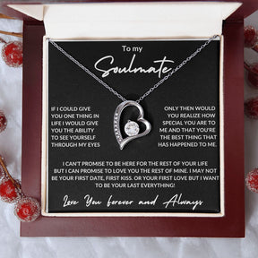 Love You Forever and Always - To My Soulmate -Forever Love Necklace - Black