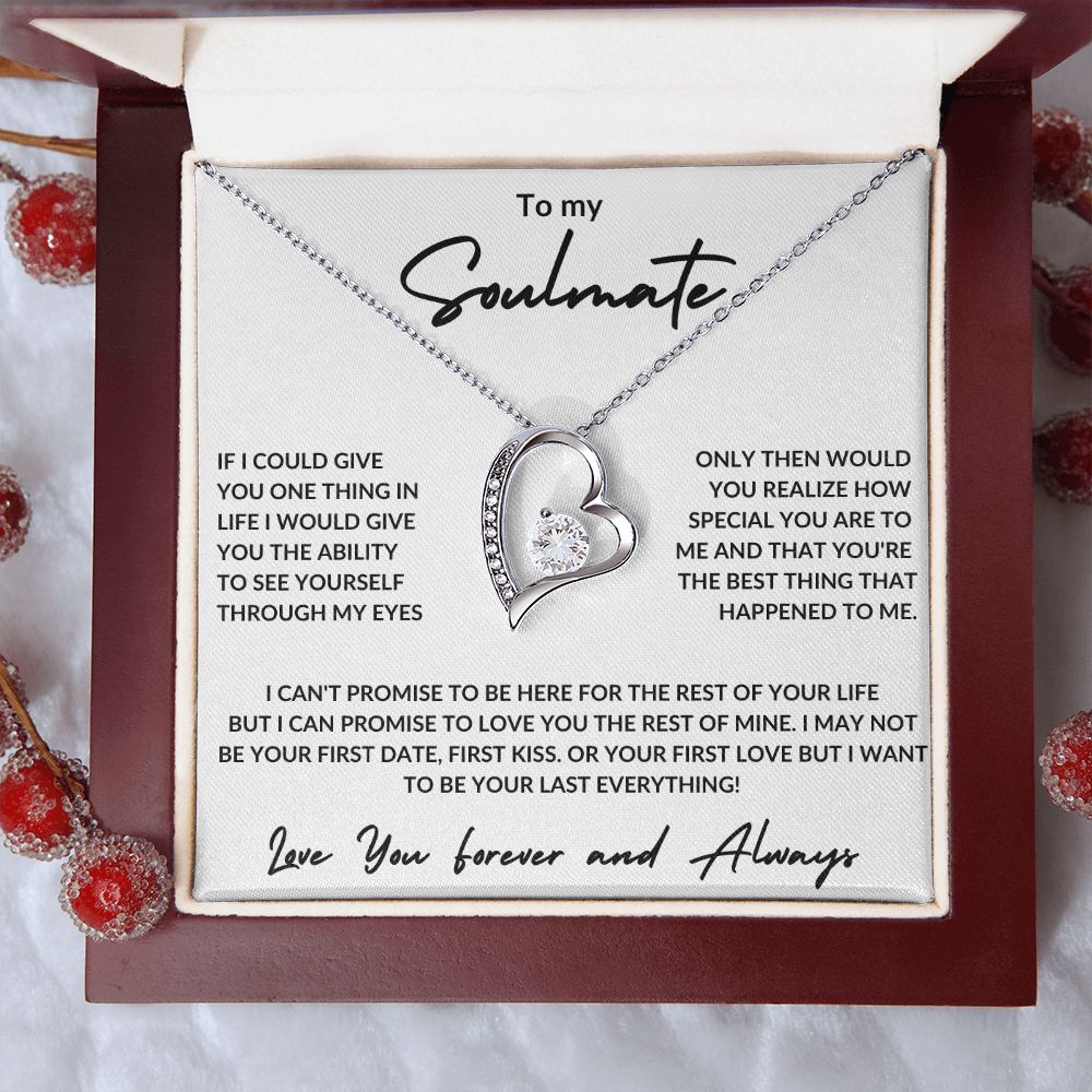 Love You Forever and Always - To My Soulmate -Forever Love Necklace - White