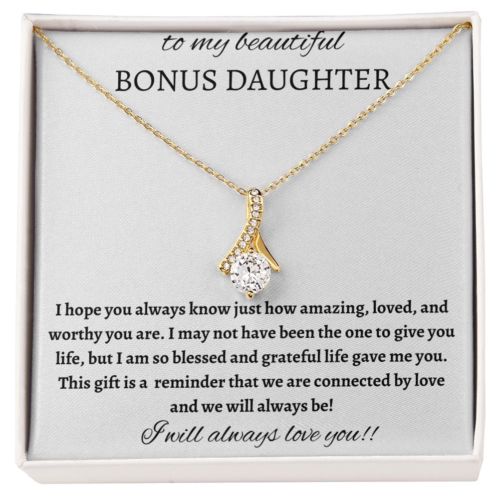 To My Beautiful Bonus Daughter - Alluring Beauty Necklace