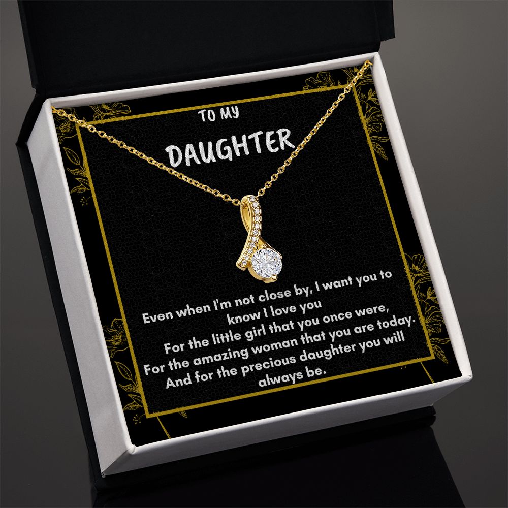 To My Daughter - Alluring Beauty Necklace - Gold Trim