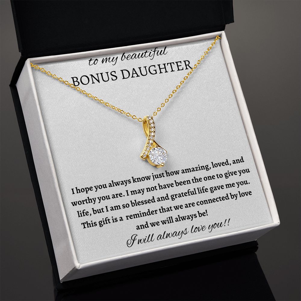 To My Beautiful Bonus Daughter - Alluring Beauty Necklace