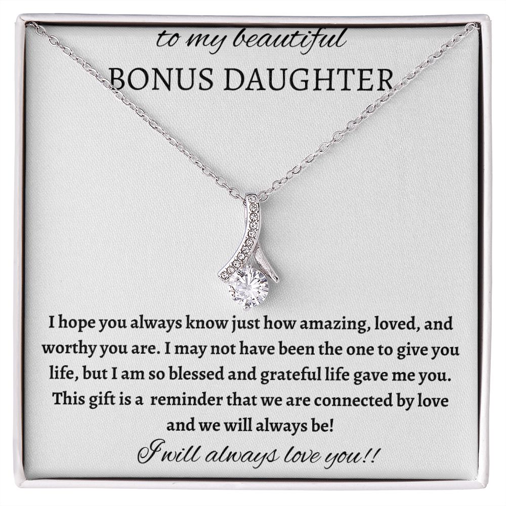 To My Beautiful Bonus Daughter - Alluring Beauty Necklace