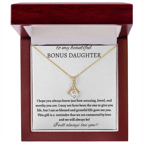 To My Beautiful Bonus Daughter - Alluring Beauty Necklace