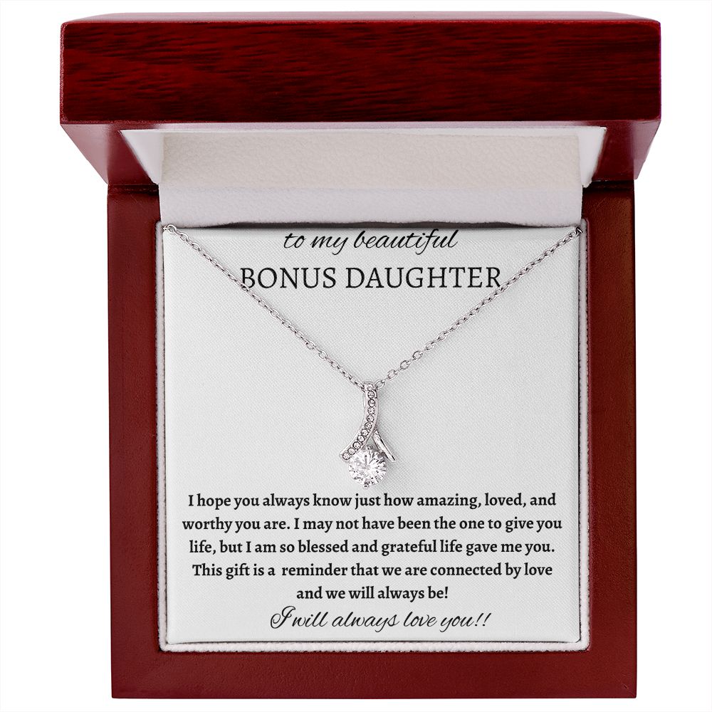 To My Beautiful Bonus Daughter - Alluring Beauty Necklace