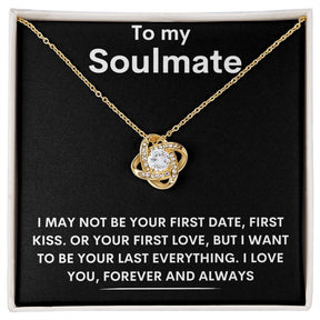 To My Soulmate - Love Knot Necklace - Forever And Always- Black