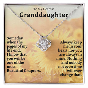 To My Dearest Granddaughter - Love Knot Necklace