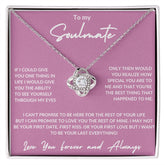 To My Soulmate - Love Knot Necklace - Forever And Always- Pink