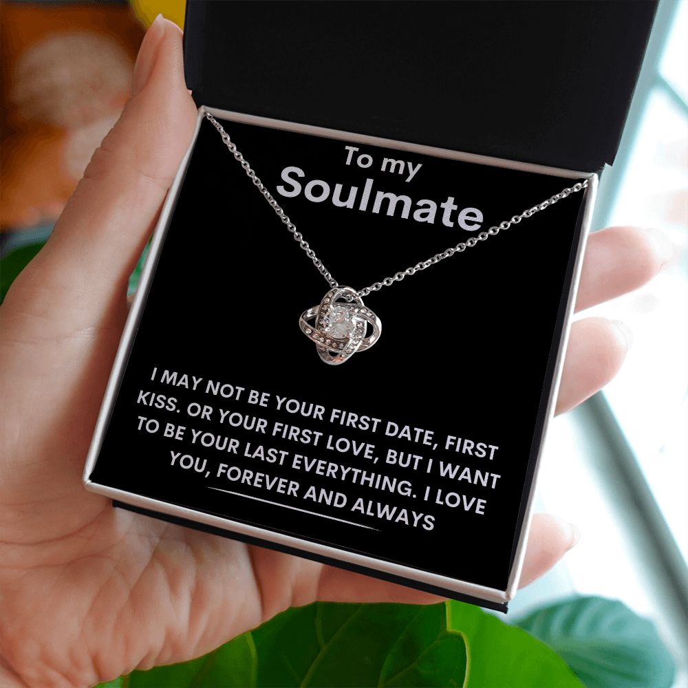 To My Soulmate - Love Knot Necklace - Forever And Always- Black