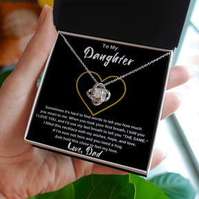 To My Daughter, from Dad - Love Knot Necklace