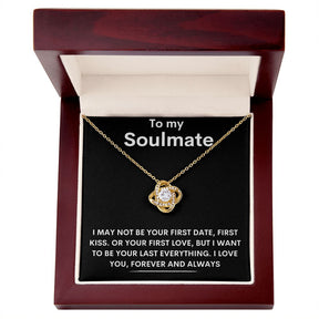 To My Soulmate - Love Knot Necklace - Forever And Always- Black