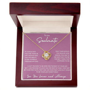 To My Soulmate - Love Knot Necklace - Forever And Always- Pink