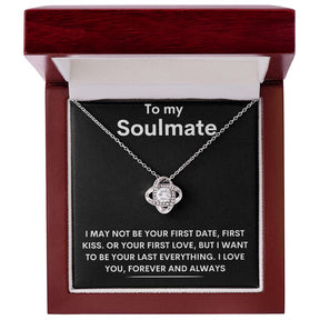 To My Soulmate - Love Knot Necklace - Forever And Always- Black