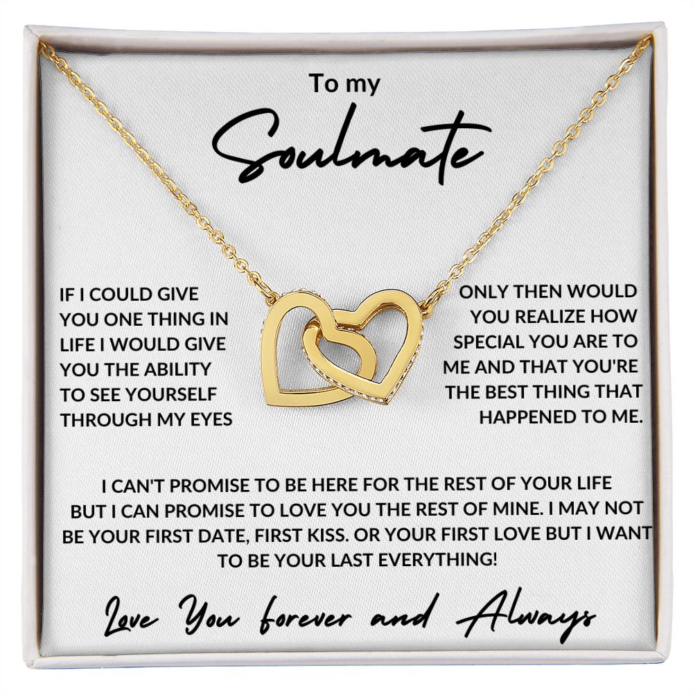 To My Soulmate -Interlocking Hearts Necklace