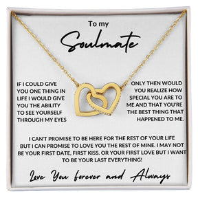 To My Soulmate -Interlocking Hearts Necklace