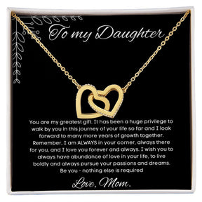 To My Daughter Love Mom - Interlocking Hearts