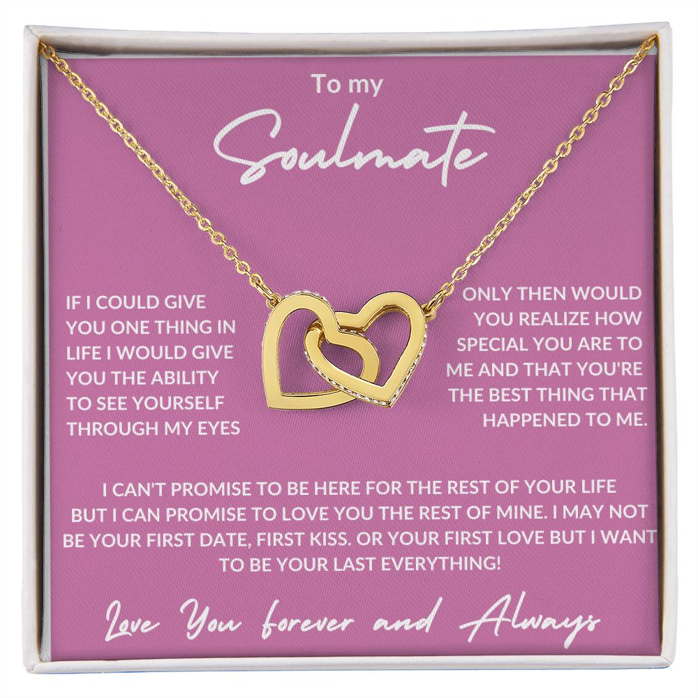 To My Soulmate -Interlocking Hearts Necklace