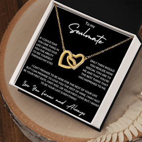 To My Soulmate -Interlocking Hearts Necklace