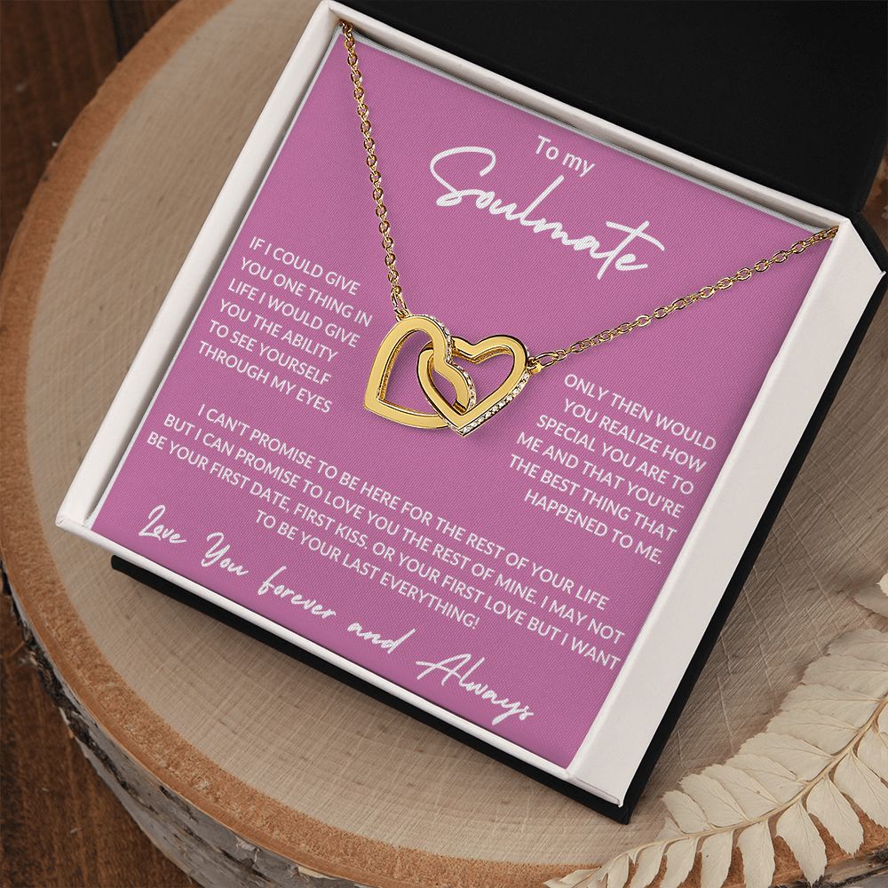 To My Soulmate -Interlocking Hearts Necklace