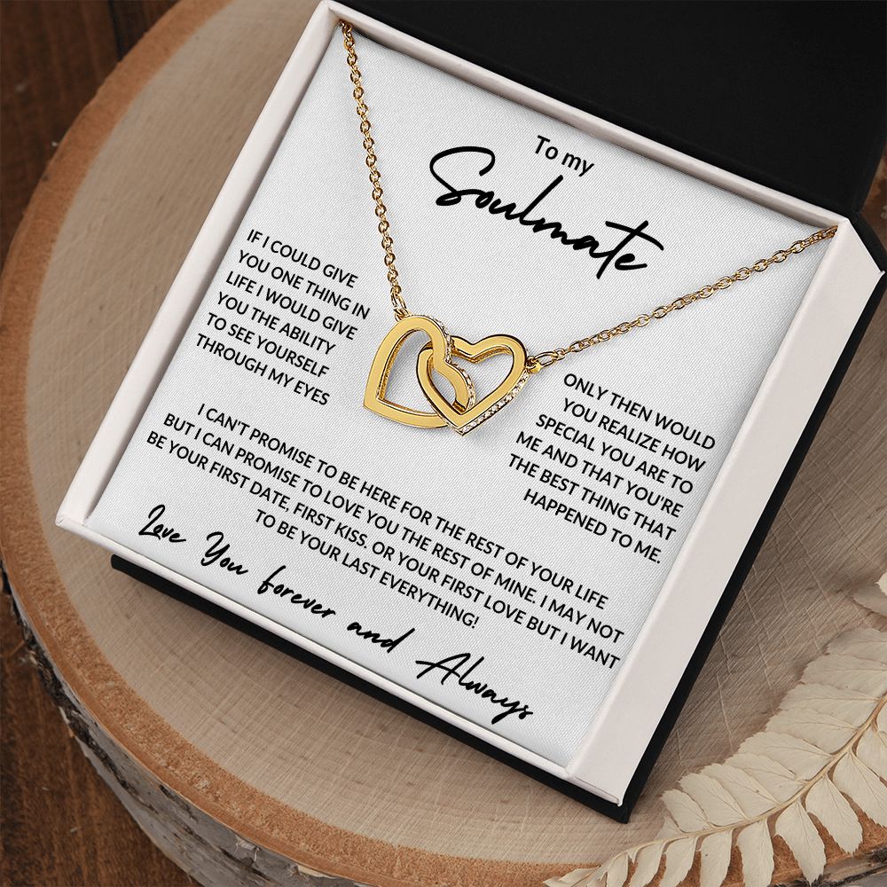 To My Soulmate -Interlocking Hearts Necklace