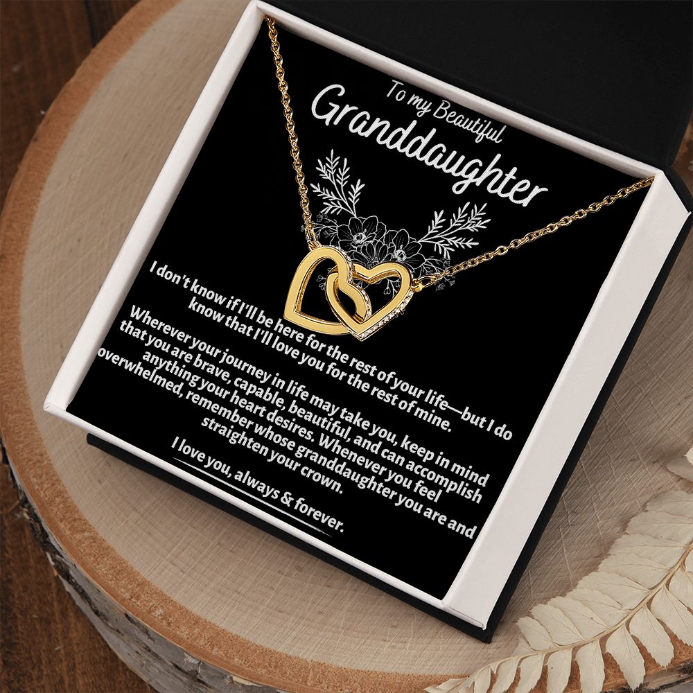 To My Granddaughter Interlocking Hearts Necklace