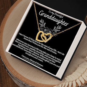 To My Granddaughter Interlocking Hearts Necklace