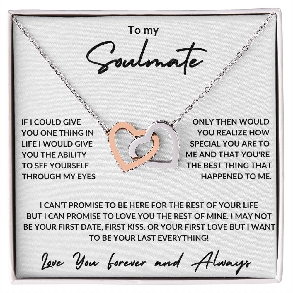 To My Soulmate -Interlocking Hearts Necklace