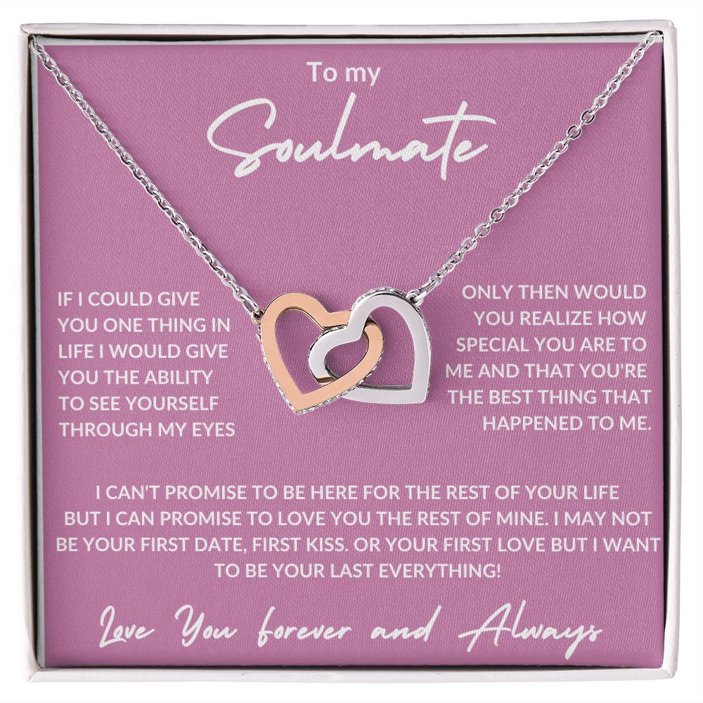 To My Soulmate -Interlocking Hearts Necklace