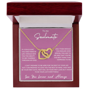 To My Soulmate -Interlocking Hearts Necklace