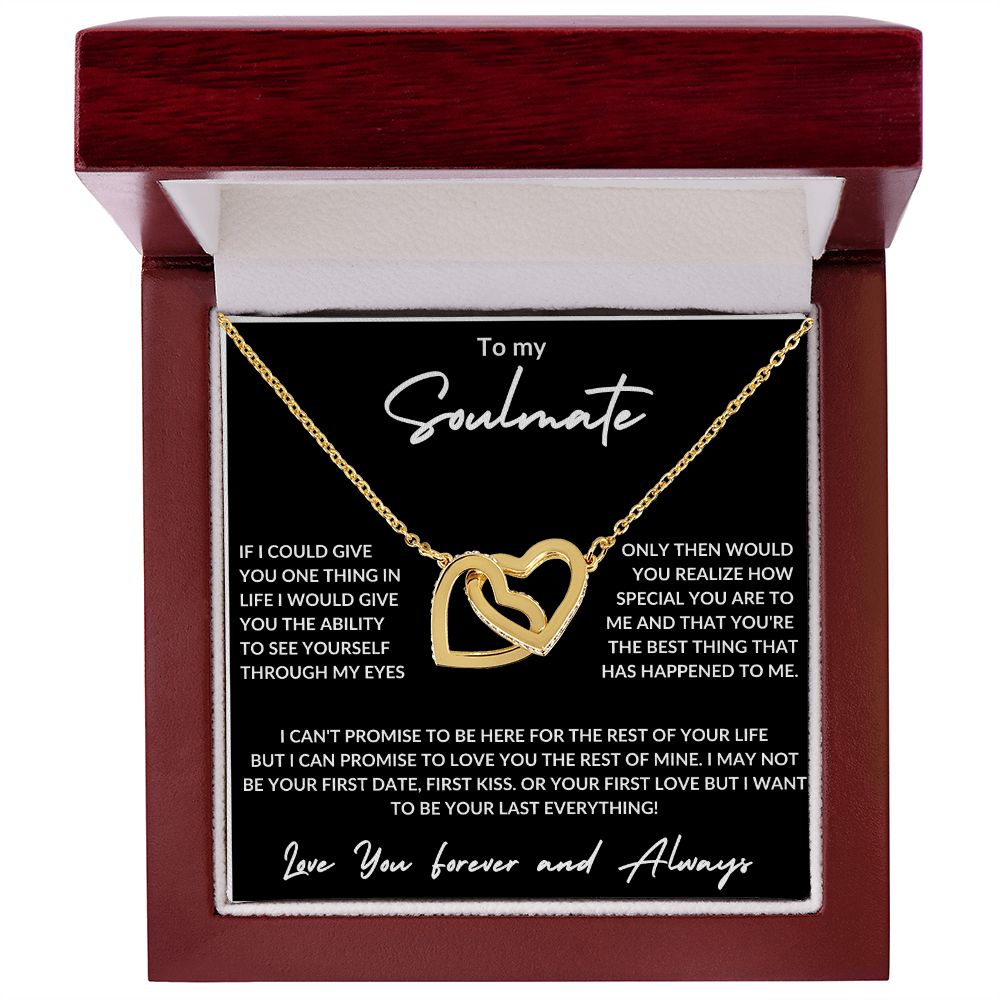 To My Soulmate -Interlocking Hearts Necklace