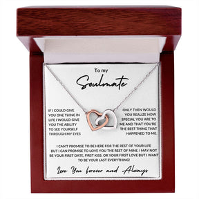 To My Soulmate -Interlocking Hearts Necklace