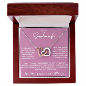 To My Soulmate -Interlocking Hearts Necklace