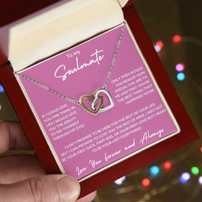 To My Soulmate -Interlocking Hearts Necklace