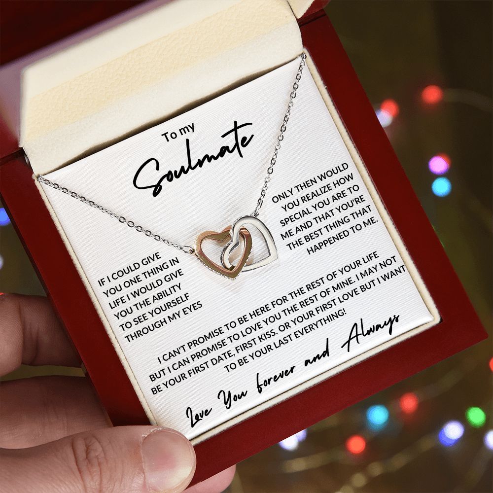 To My Soulmate -Interlocking Hearts Necklace