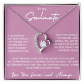 Love You Forever and Always - To My Soulmate -Forever Love Necklace - Pink