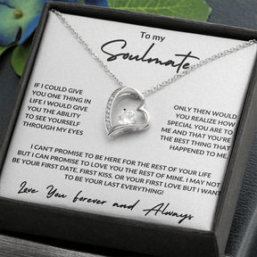 Love You Forever and Always - To My Soulmate -Forever Love Necklace - White