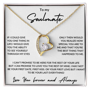 Love You Forever and Always - To My Soulmate -Forever Love Necklace - White