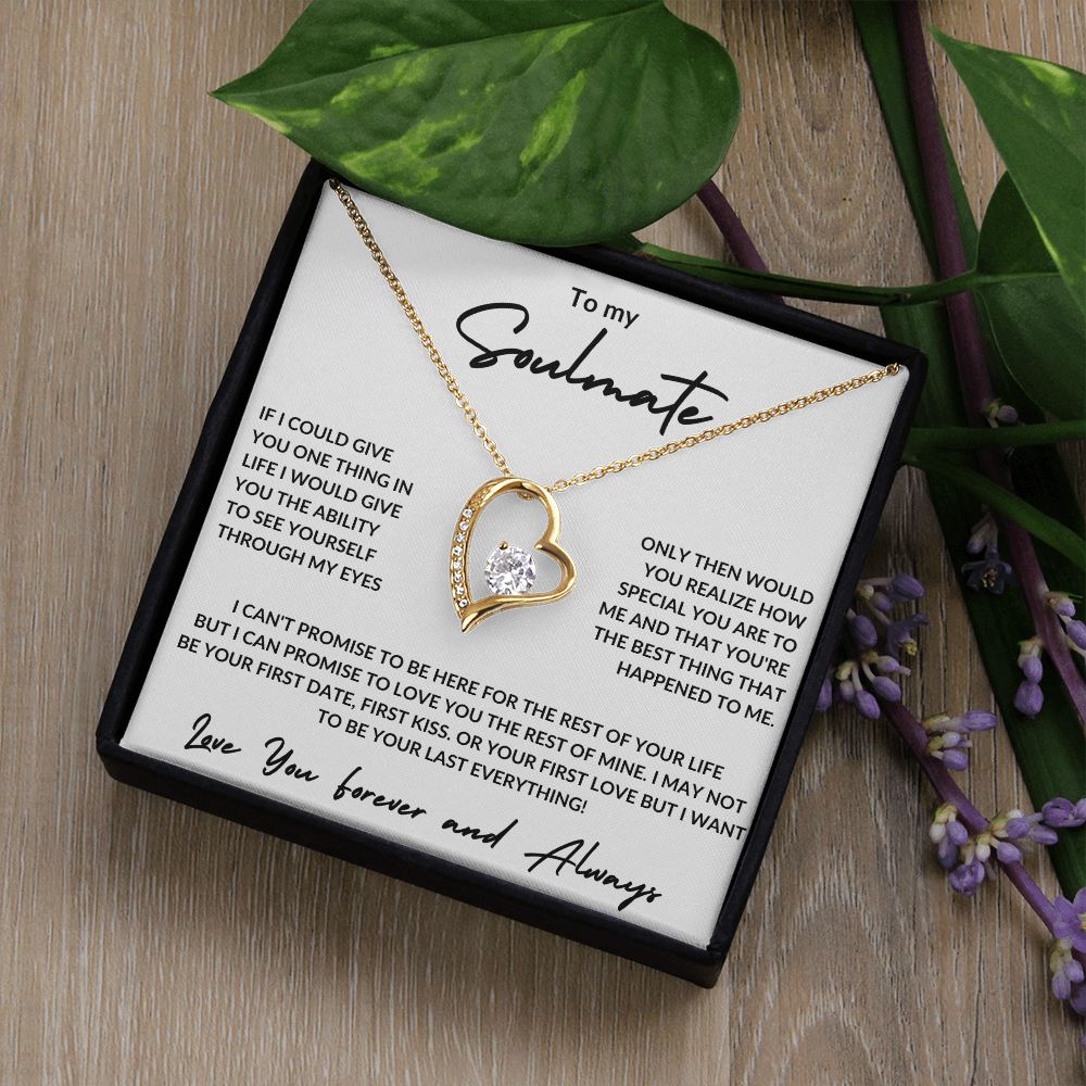 Love You Forever and Always - To My Soulmate -Forever Love Necklace - White