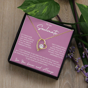 Love You Forever and Always - To My Soulmate -Forever Love Necklace - Pink