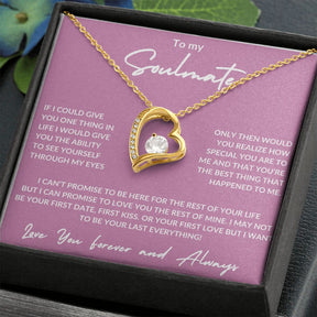 Love You Forever and Always - To My Soulmate -Forever Love Necklace - Pink